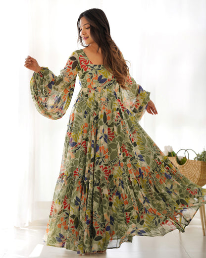 Fresh Green Floral Kurti - Gracious You