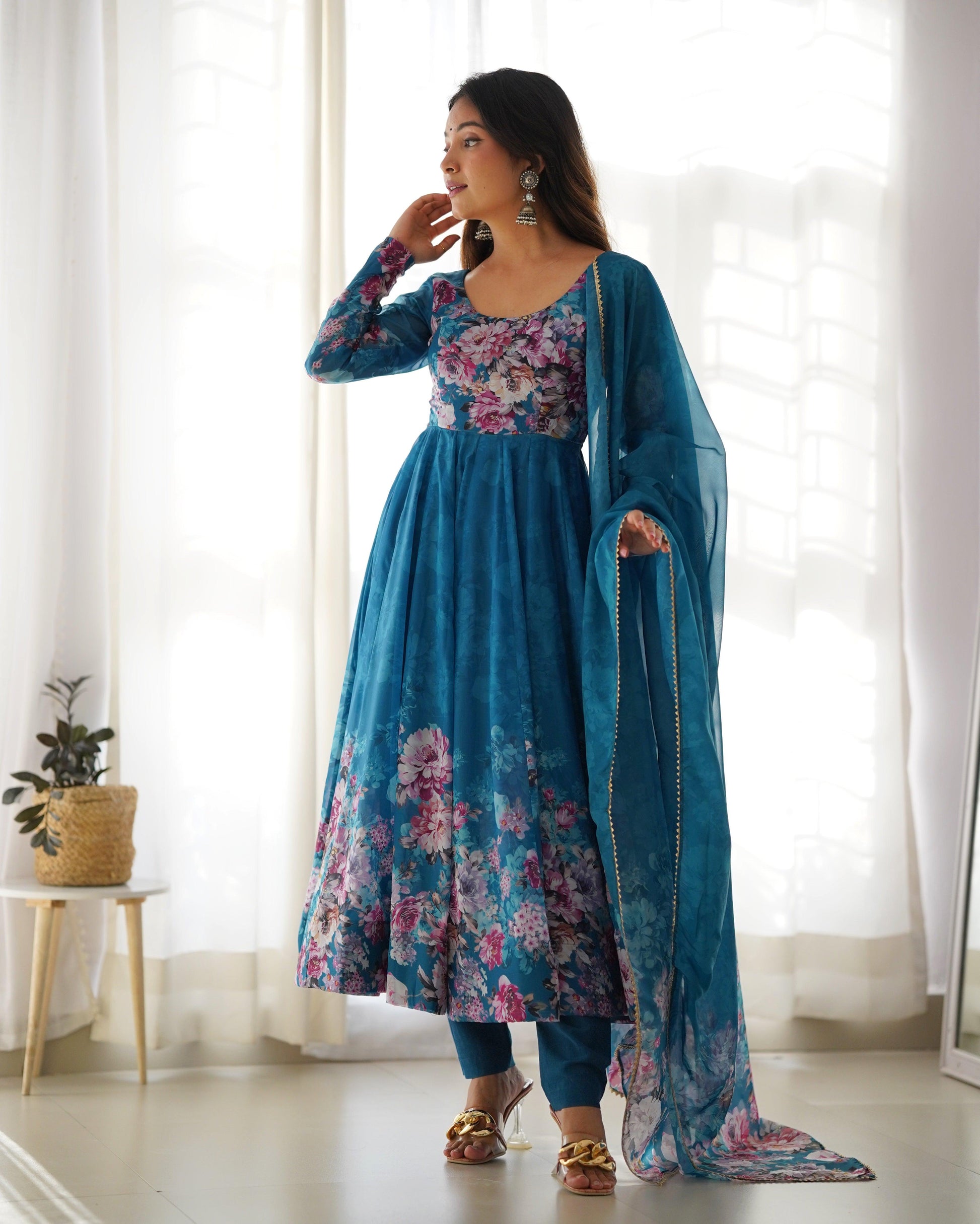 Pure Soft Floral Organza Kurti - Gracious You