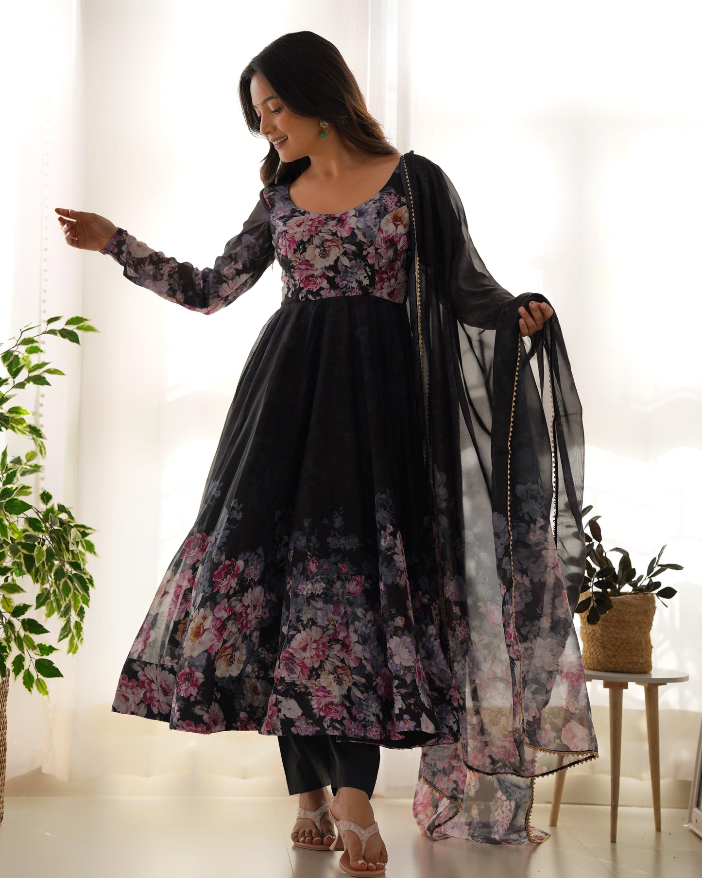 Pure Soft Floral Organza Kurti - Gracious You