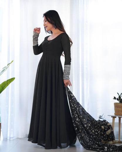 Georgette Anarkali suit with work dupatta - Gracious You