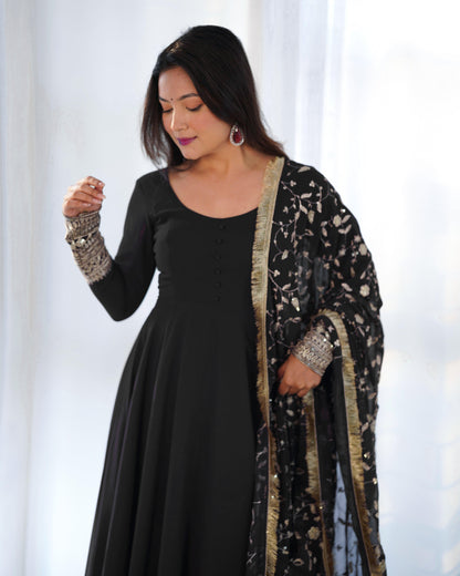 Georgette Anarkali suit with work dupatta - Gracious You