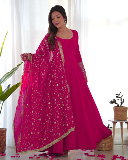 Georgette Anarkali suit with work dupatta - Gracious You