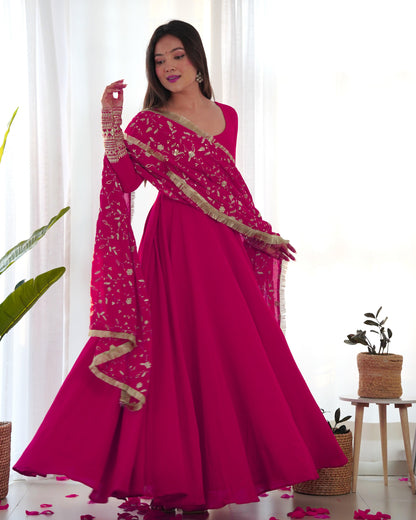 Georgette Anarkali suit with work dupatta - Gracious You