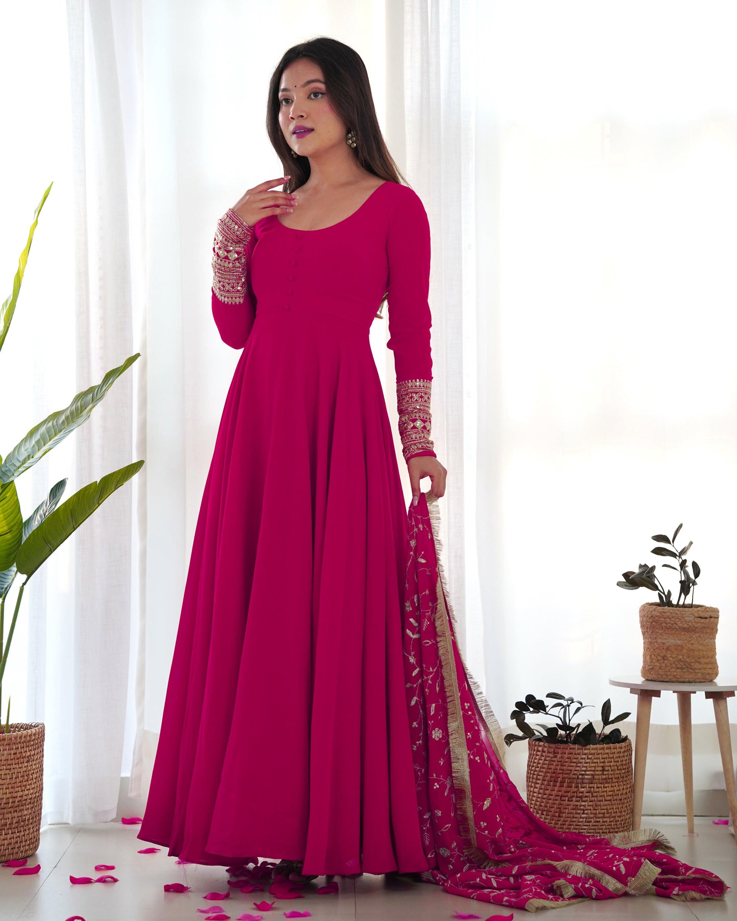 Georgette Anarkali suit with work dupatta - Gracious You