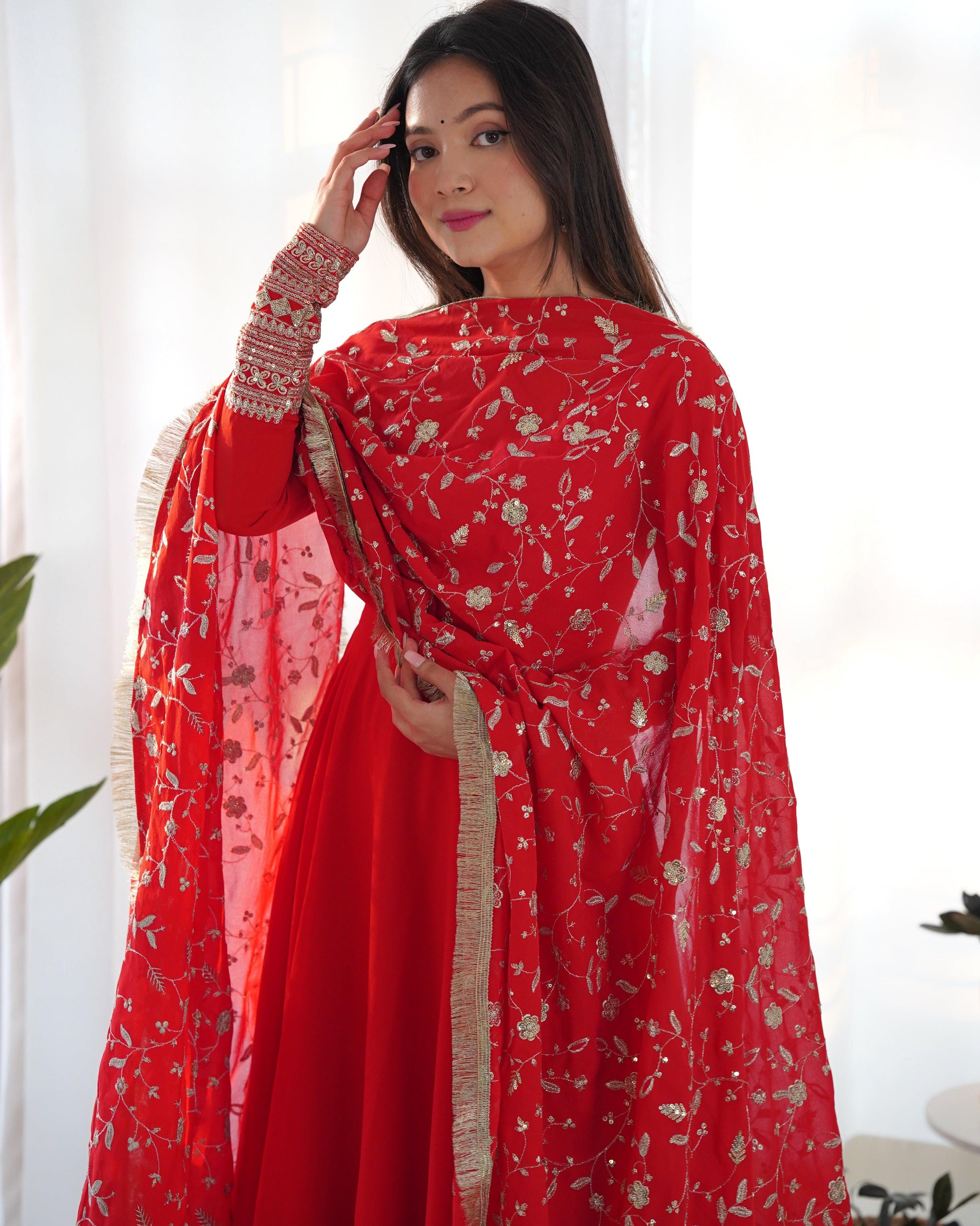 Georgette Anarkali suit with work dupatta - Gracious You