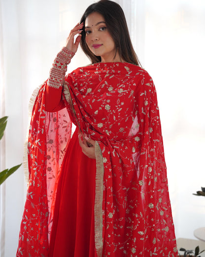 Georgette Anarkali suit with work dupatta - Gracious You