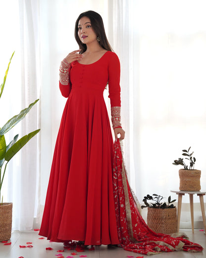 Georgette Anarkali suit with work dupatta - Gracious You