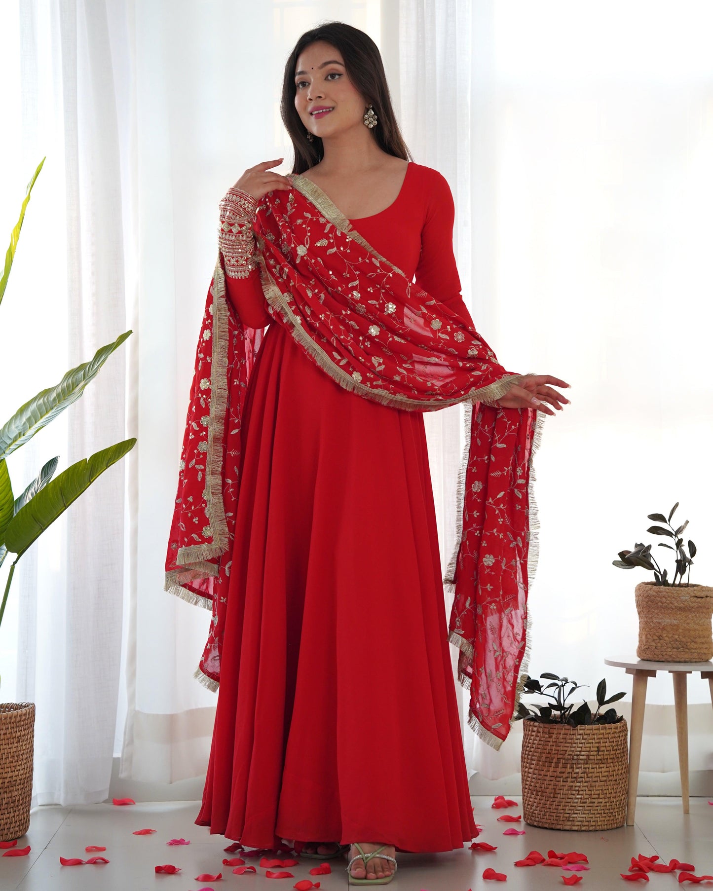 Georgette Anarkali suit with work dupatta - Gracious You