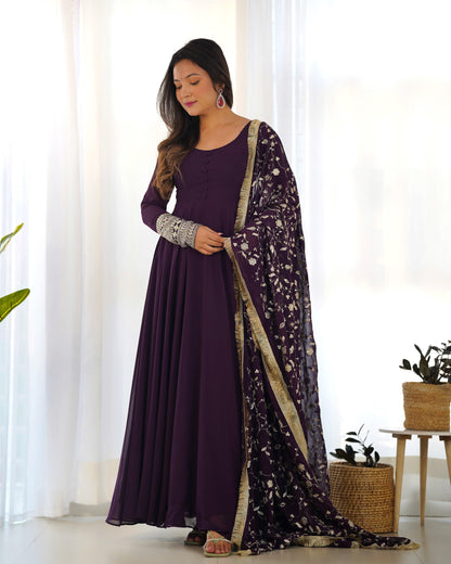 Georgette Anarkali suit with work dupatta - Gracious You