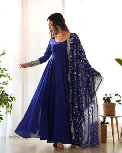 Georgette Anarkali suit with work dupatta - Gracious You