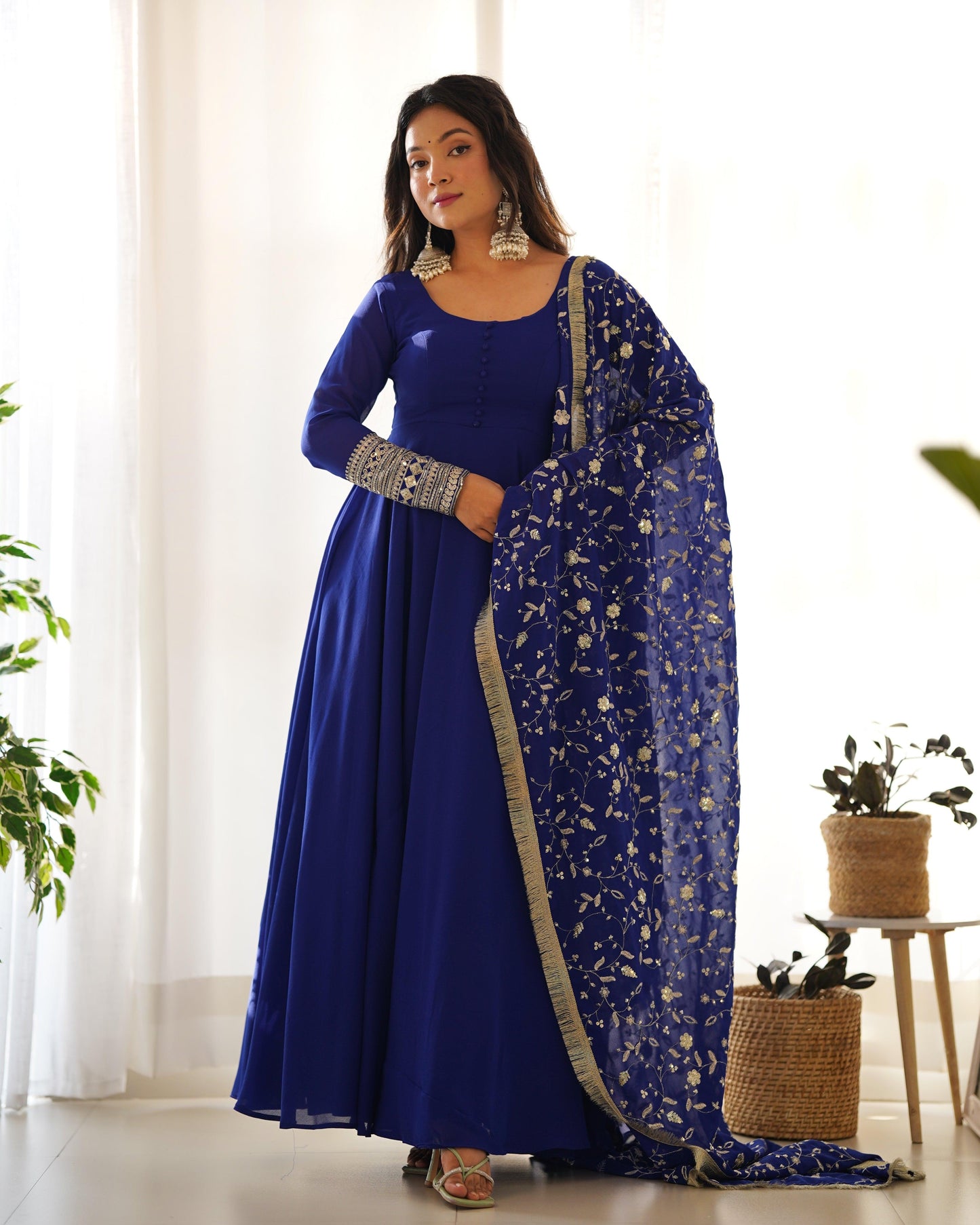 Georgette Anarkali suit with work dupatta - Gracious You