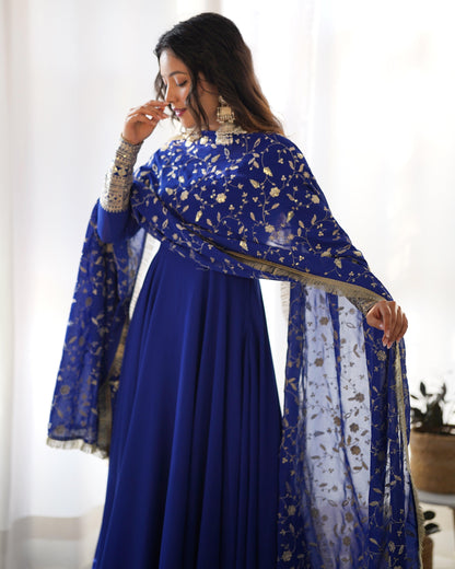 Georgette Anarkali suit with work dupatta - Gracious You