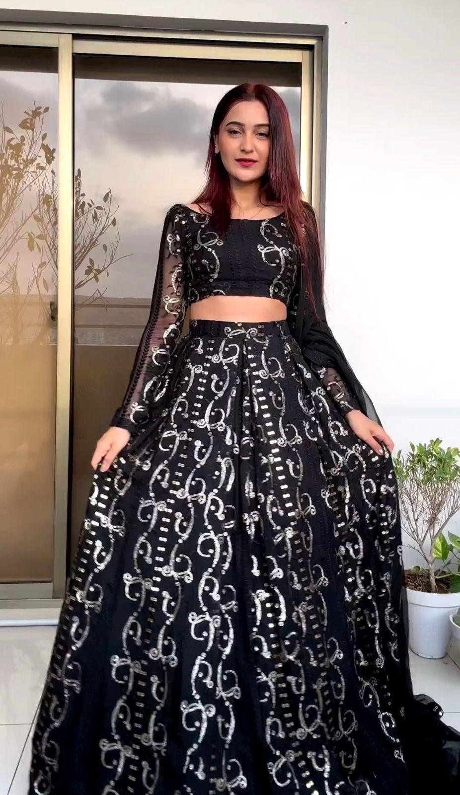 Black Work Lehenga - Gracious You