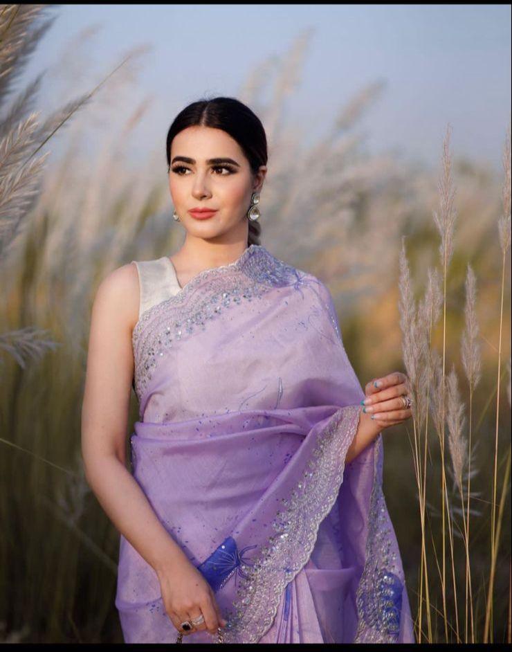 Lavender Khadi Organza Saree - Gracious You