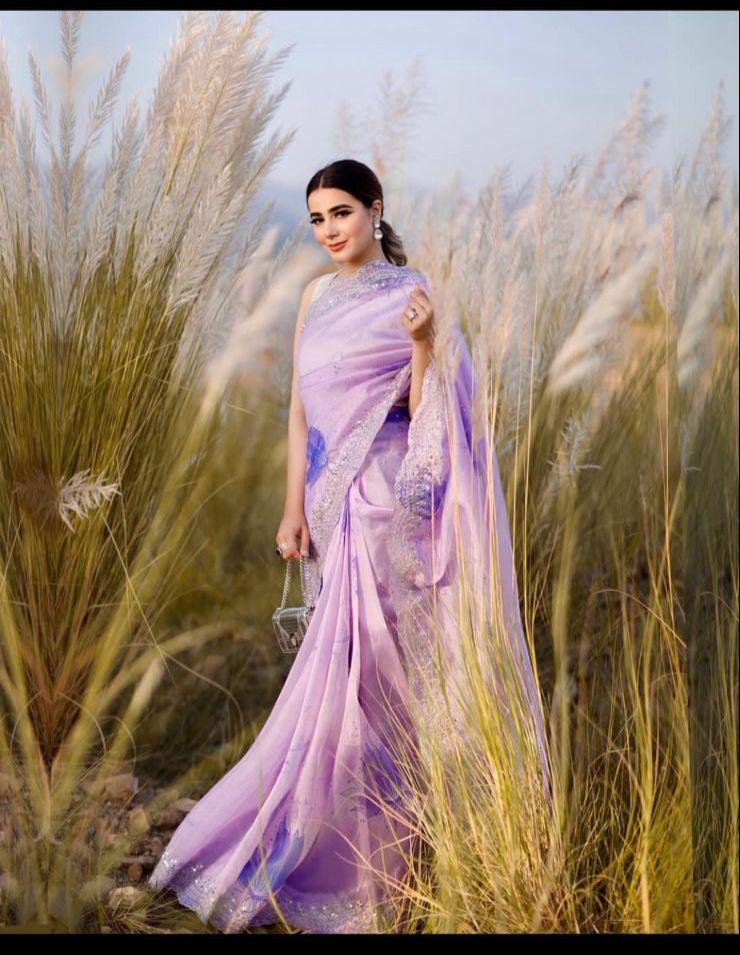 Lavender Khadi Organza Saree - Gracious You