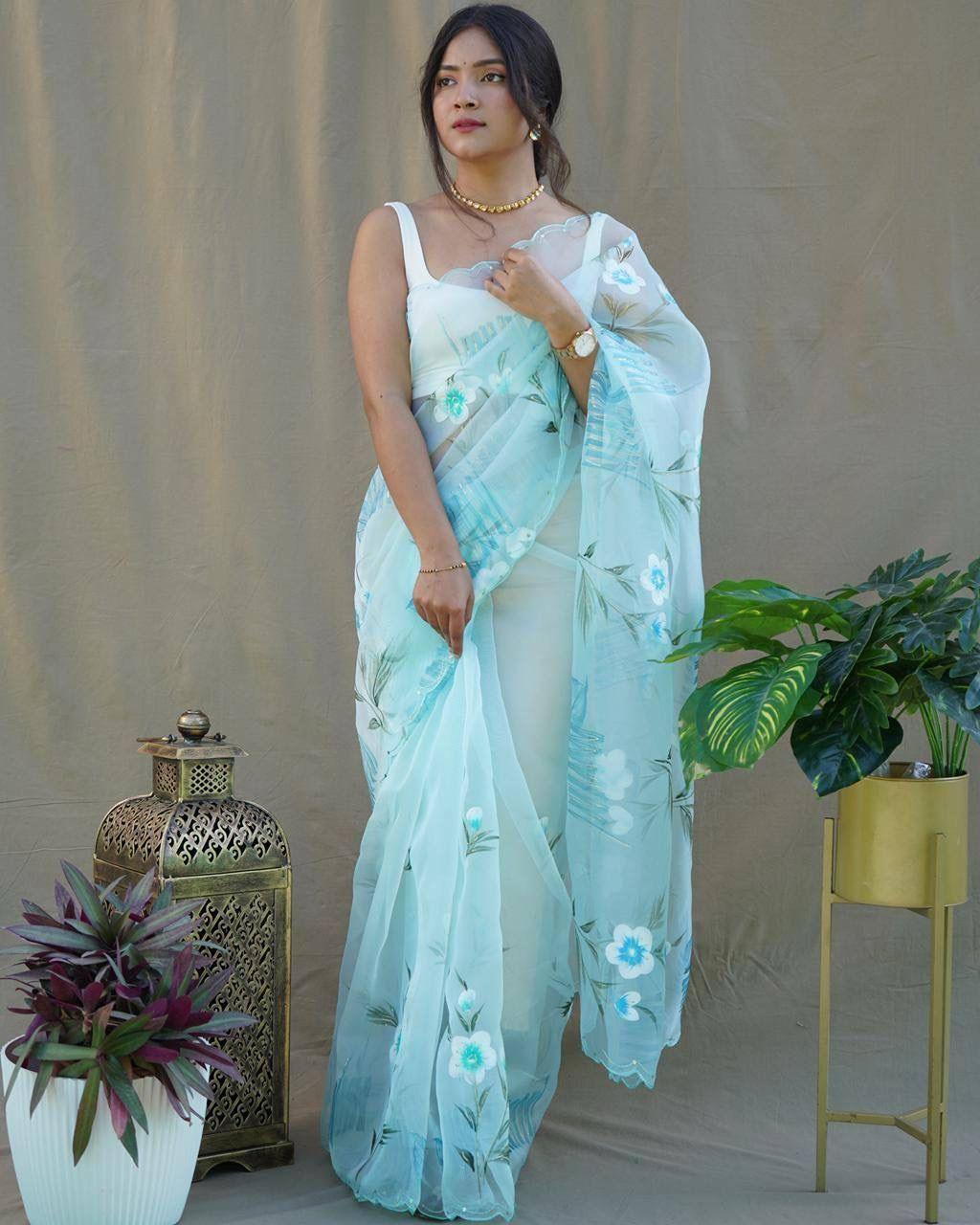 Hand-painted Soft Pastel Sarees - Gracious You