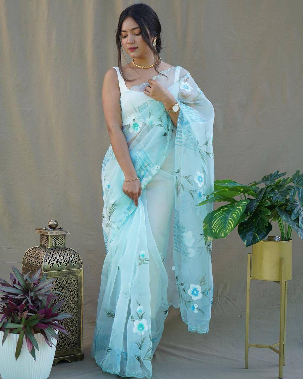 Hand-painted Soft Pastel Sarees - Gracious You