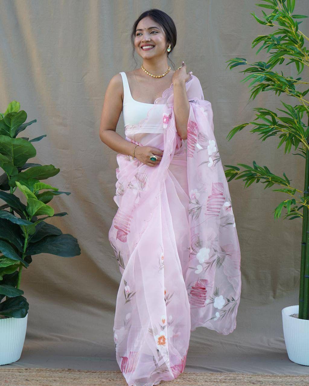 Hand-painted Soft Pastel Sarees - Gracious You