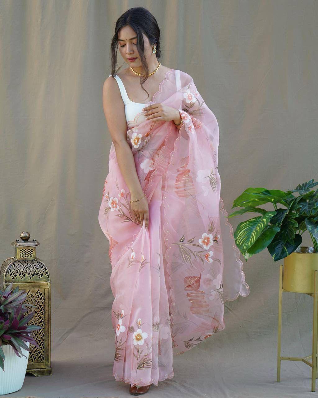 Hand-painted Soft Pastel Sarees - Gracious You