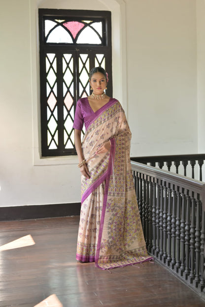 Soft Tussar Madhubani Saree