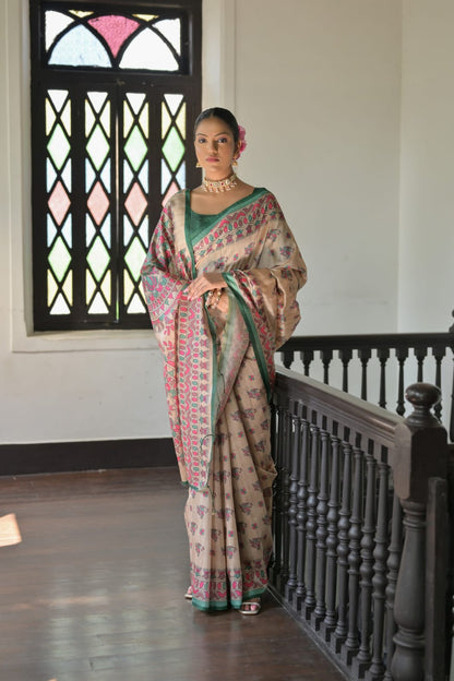 Soft Tussar Madhubani Saree