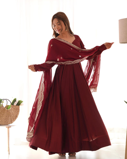 Elegant Plain Anarkali Suit - Gracious You