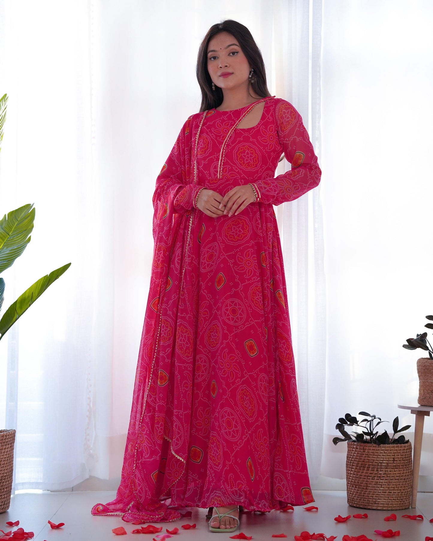 Bandhani Pink Printed Suit - Gracious You