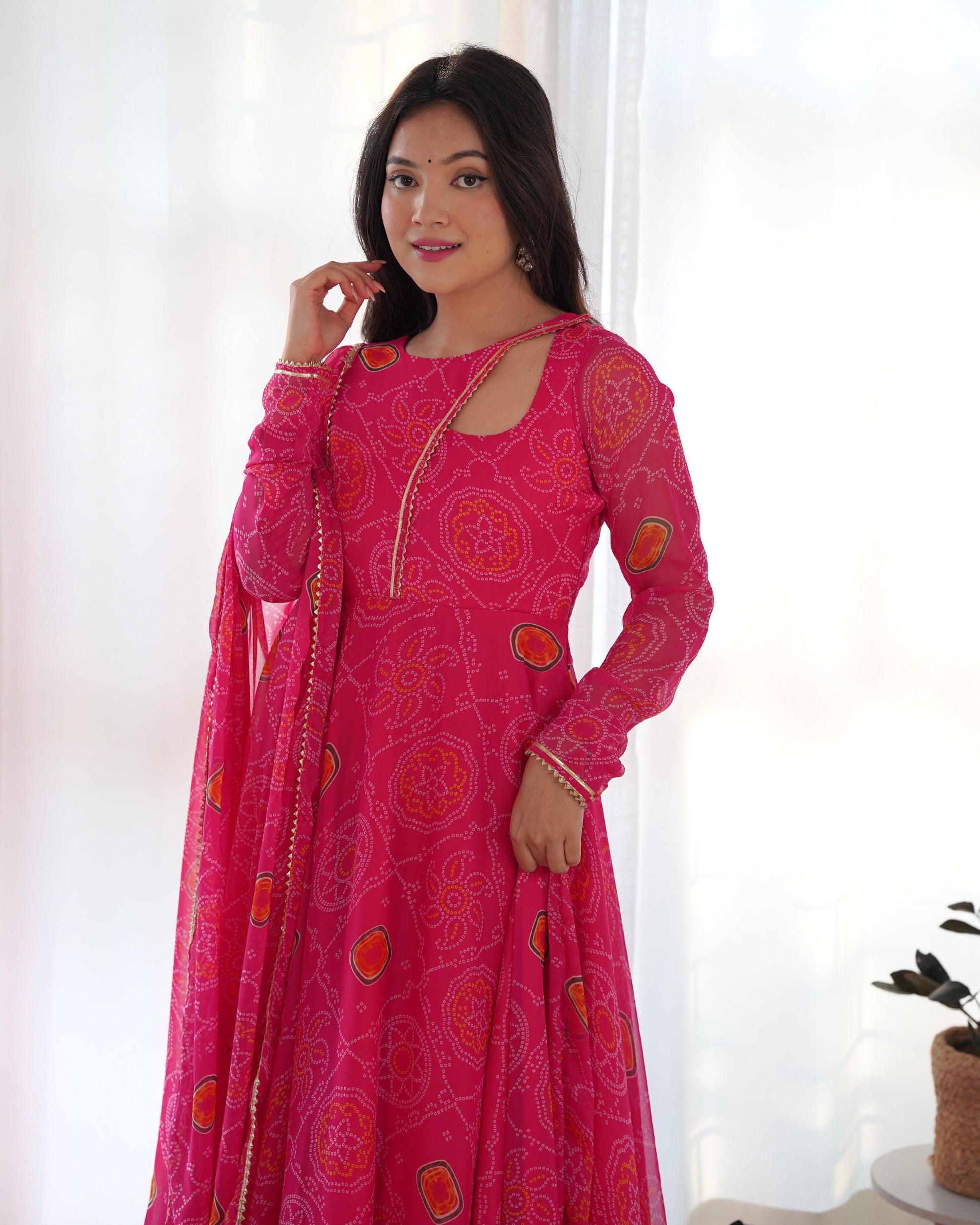 Bandhani Pink Printed Suit - Gracious You