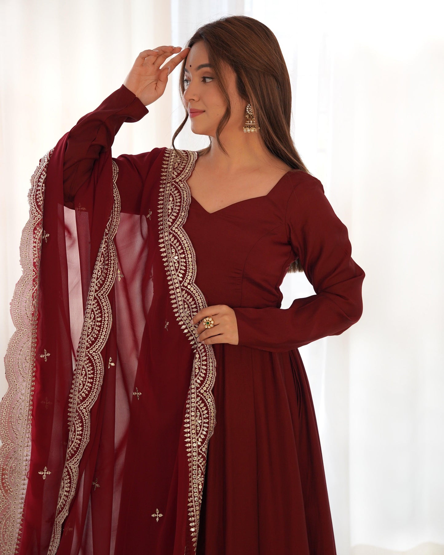 Elegant Plain Anarkali Suit - Gracious You