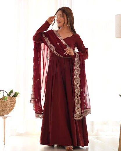 Elegant Plain Anarkali Suit - Gracious You