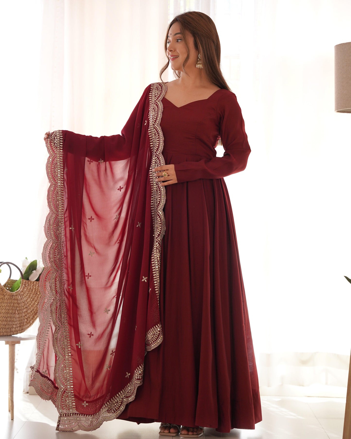 Elegant Plain Anarkali Suit - Gracious You