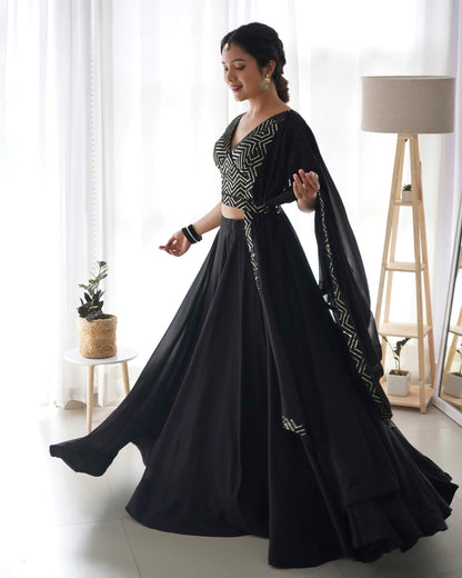 Exquisitely Embroidered Lehenga choli in georgette - Gracious You