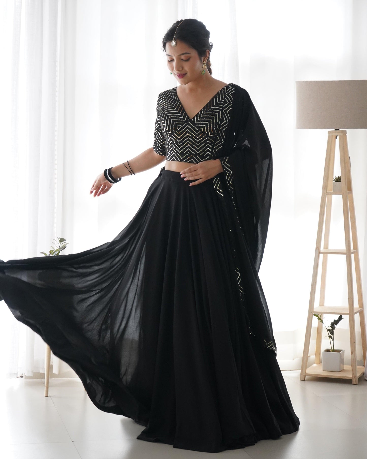 Exquisitely Embroidered Lehenga choli in georgette - Gracious You