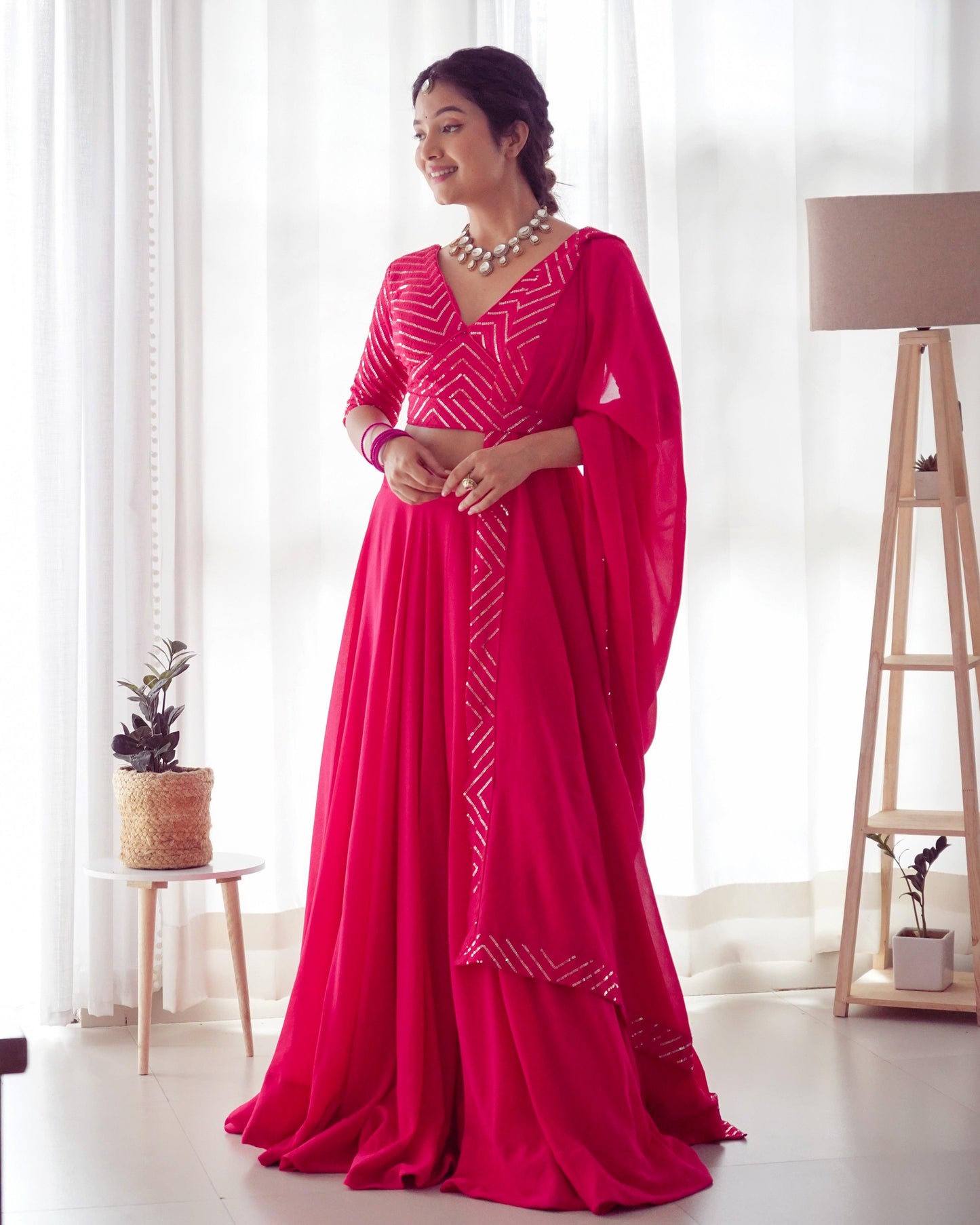 Exquisitely Embroidered Lehenga choli in georgette - Gracious You