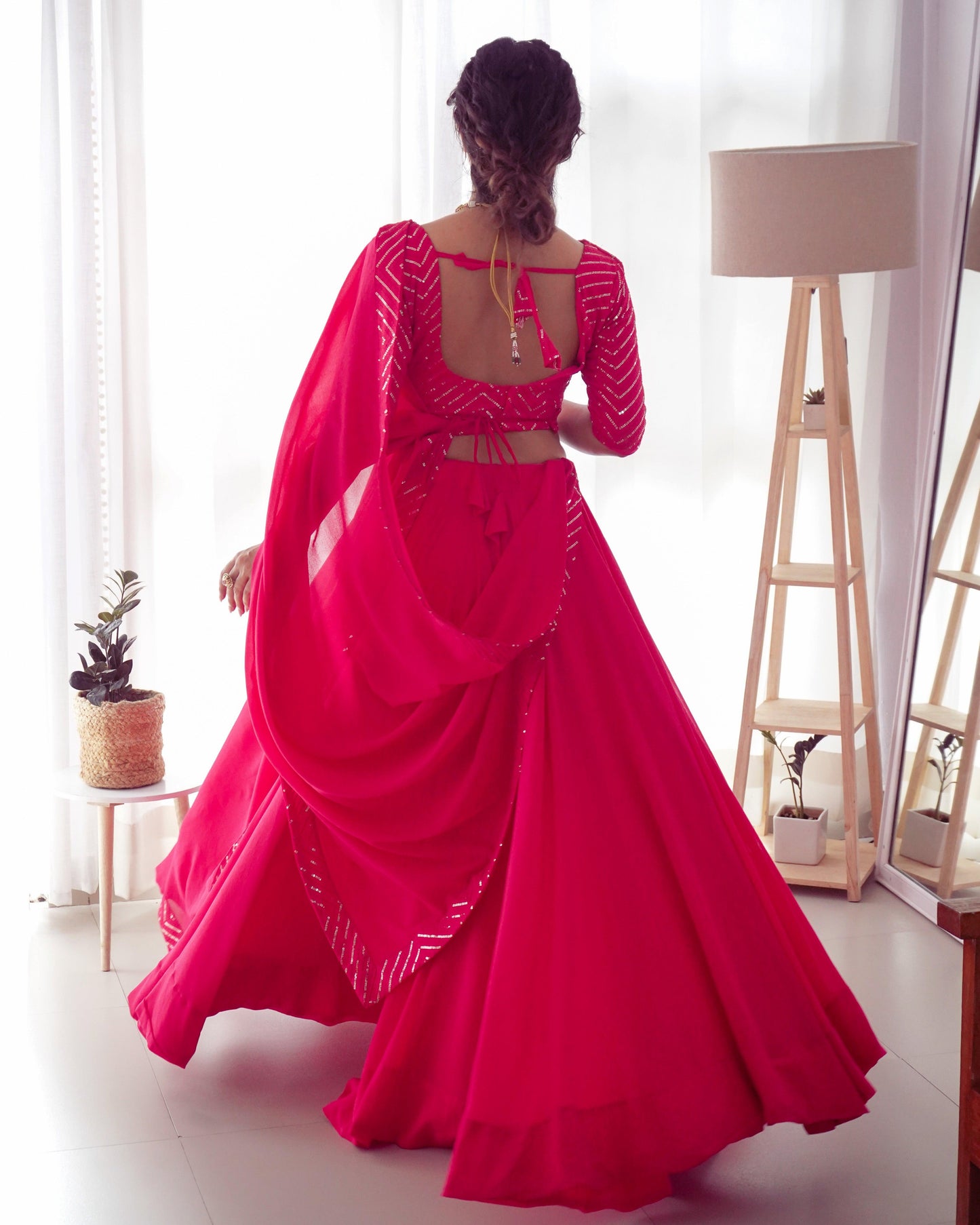 Exquisitely Embroidered Lehenga choli in georgette - Gracious You