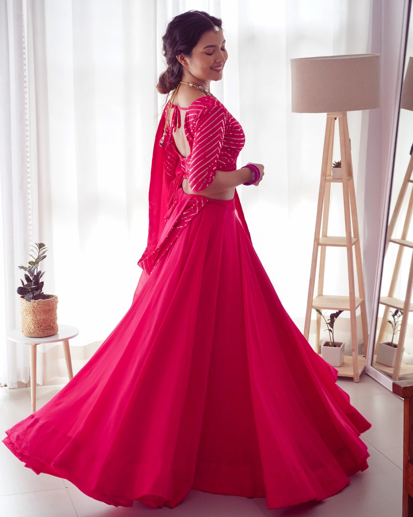 Exquisitely Embroidered Lehenga choli in georgette - Gracious You