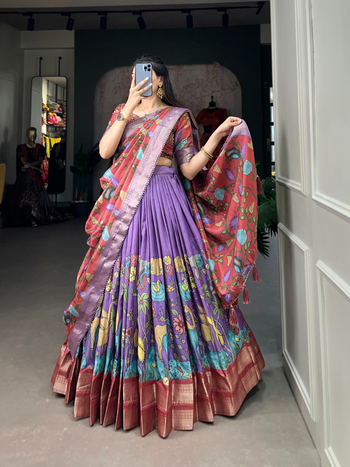 Kalamkari Lehenga in Beautiful Prints