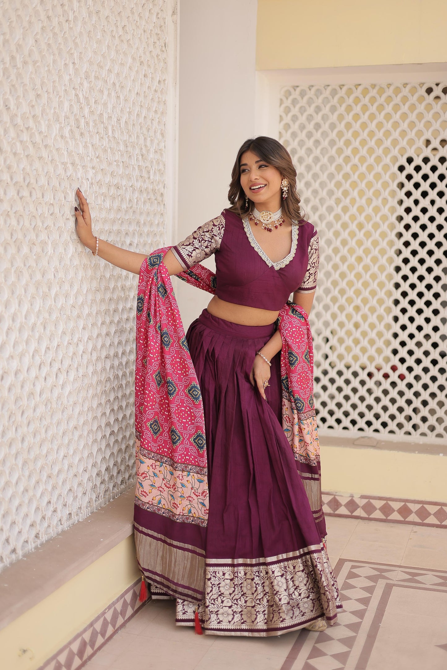 Traditional Lehenga With Gorgeous Gajji Silk Dupatta