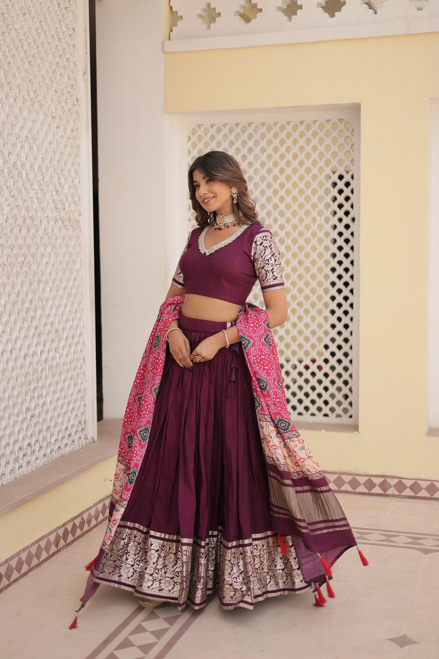 Traditional Lehenga With Gorgeous Gajji Silk Dupatta