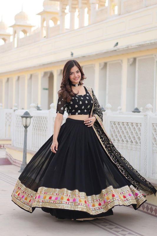 Heavy Sequins & Thread Embroidered Work Lehenga