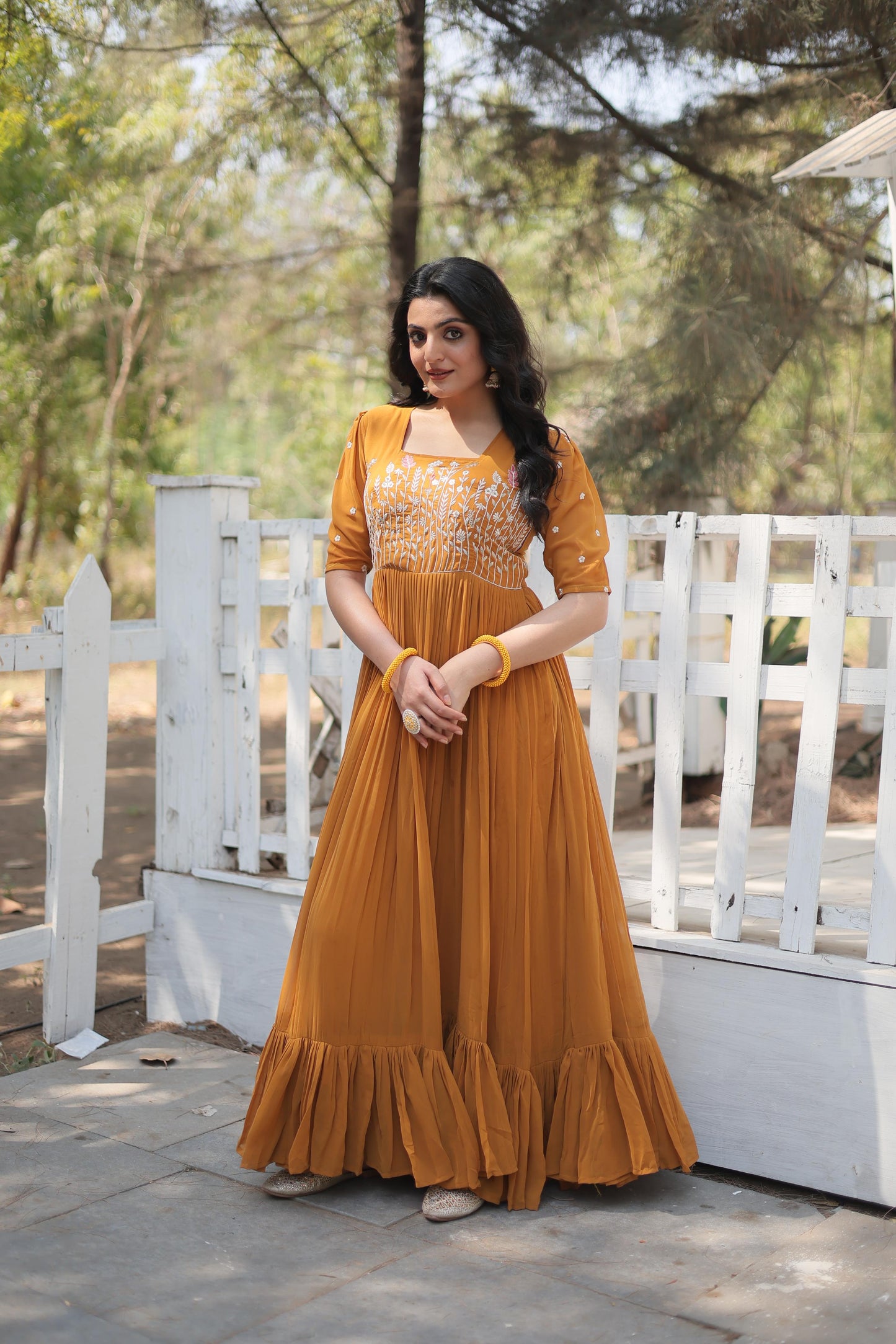 Georgette Ruffle Anarkali Gown