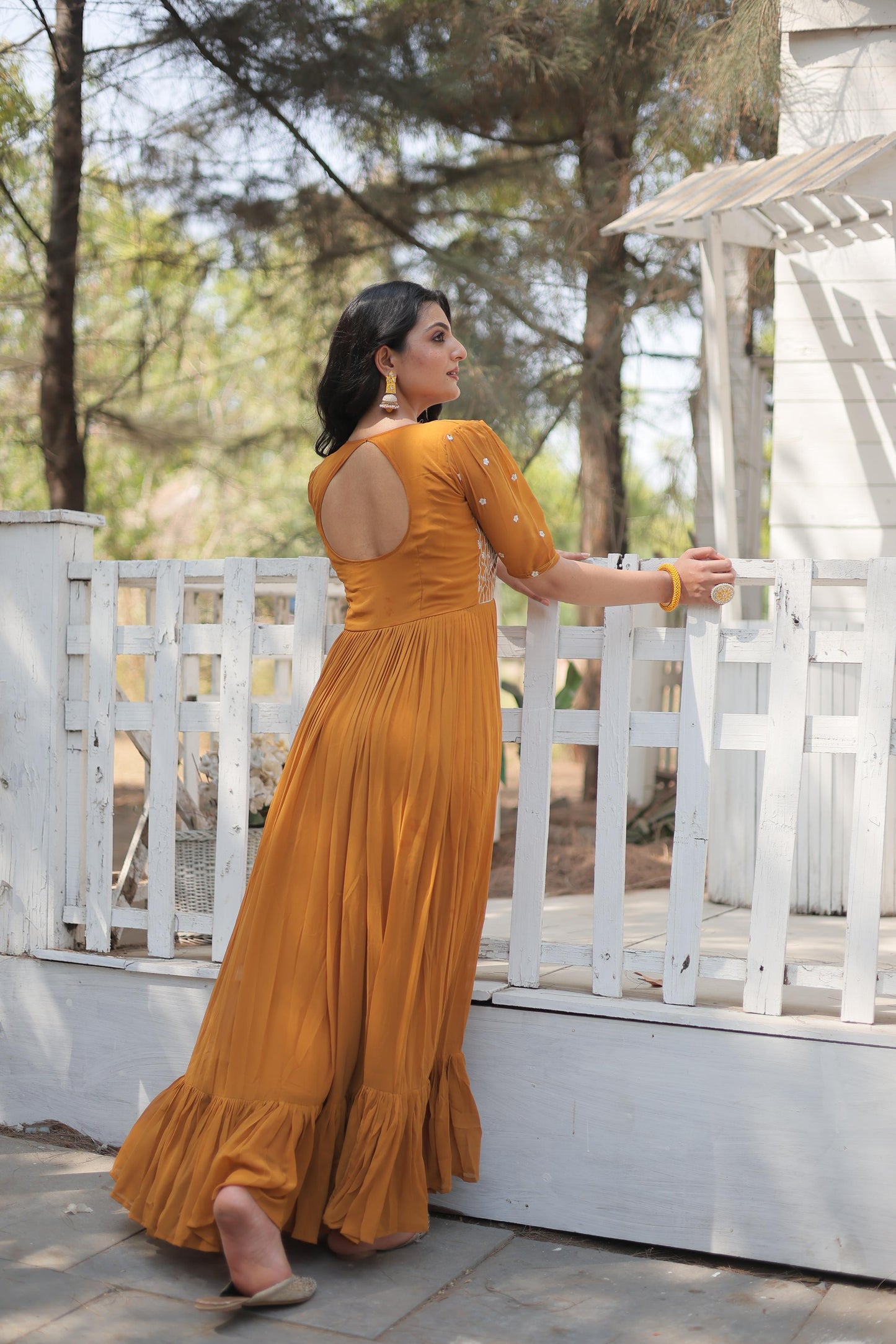 Georgette Ruffle Anarkali Gown