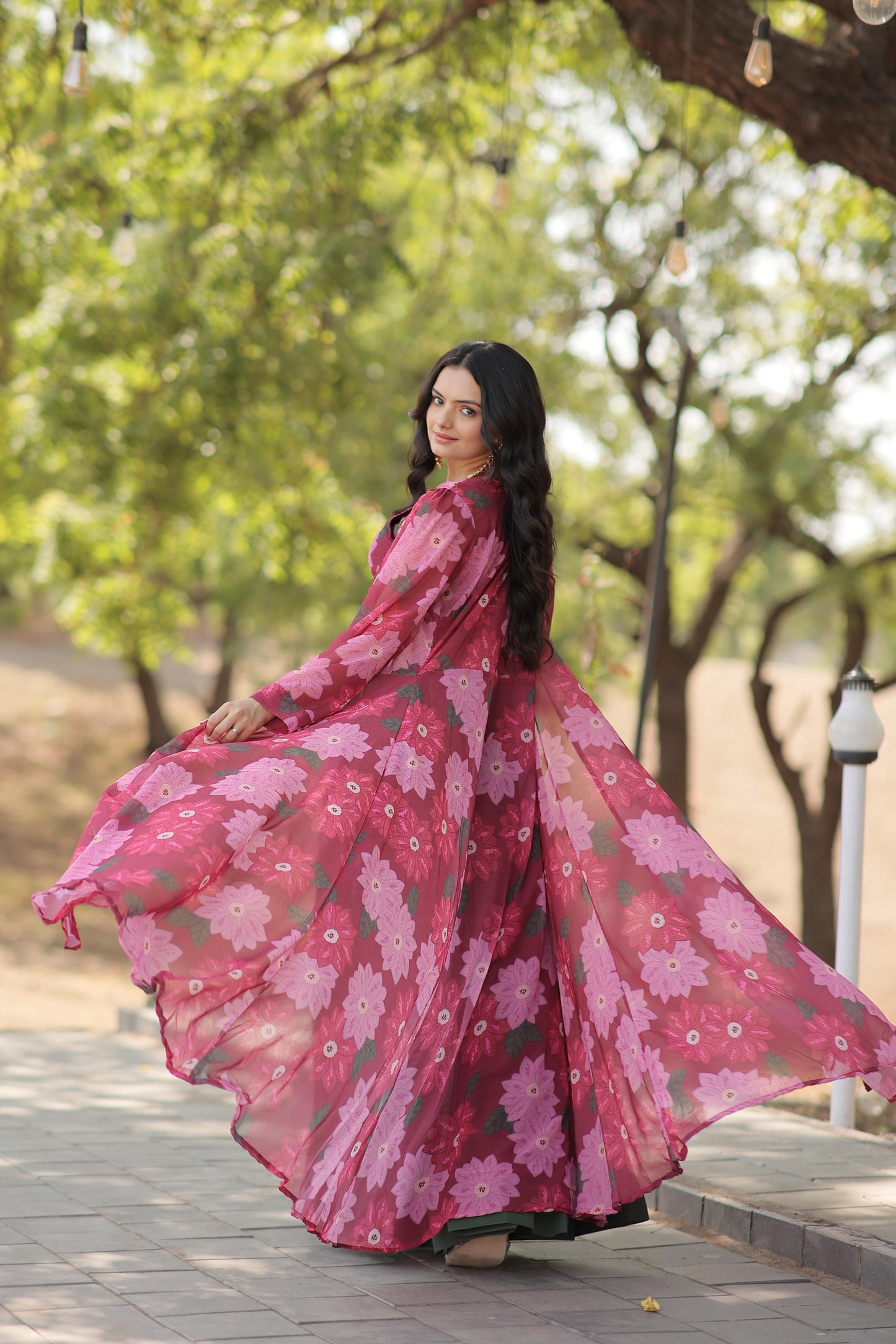 Floral Printed Dress With Shrug