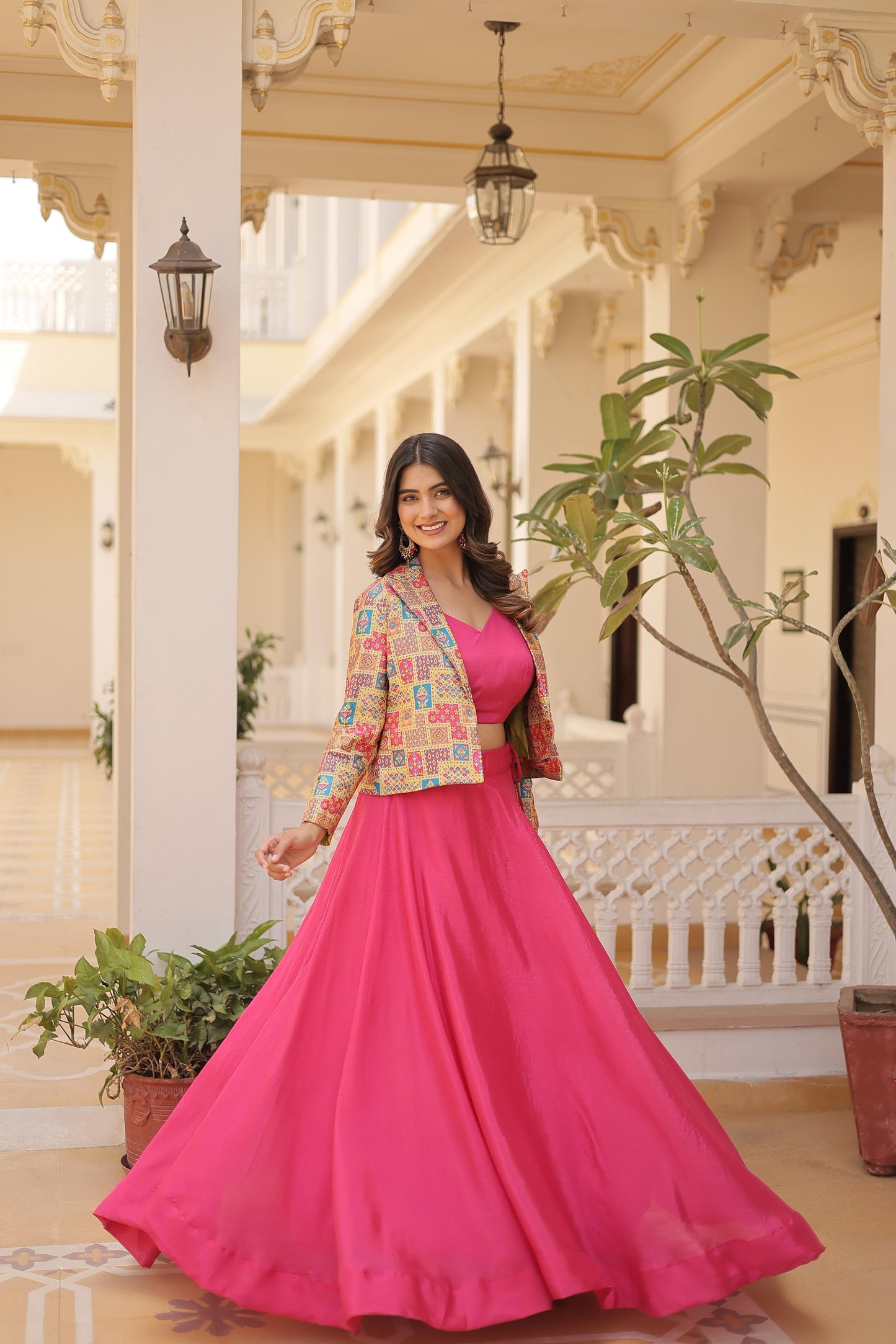 Chinnon Lehenga Set With Classic Koti