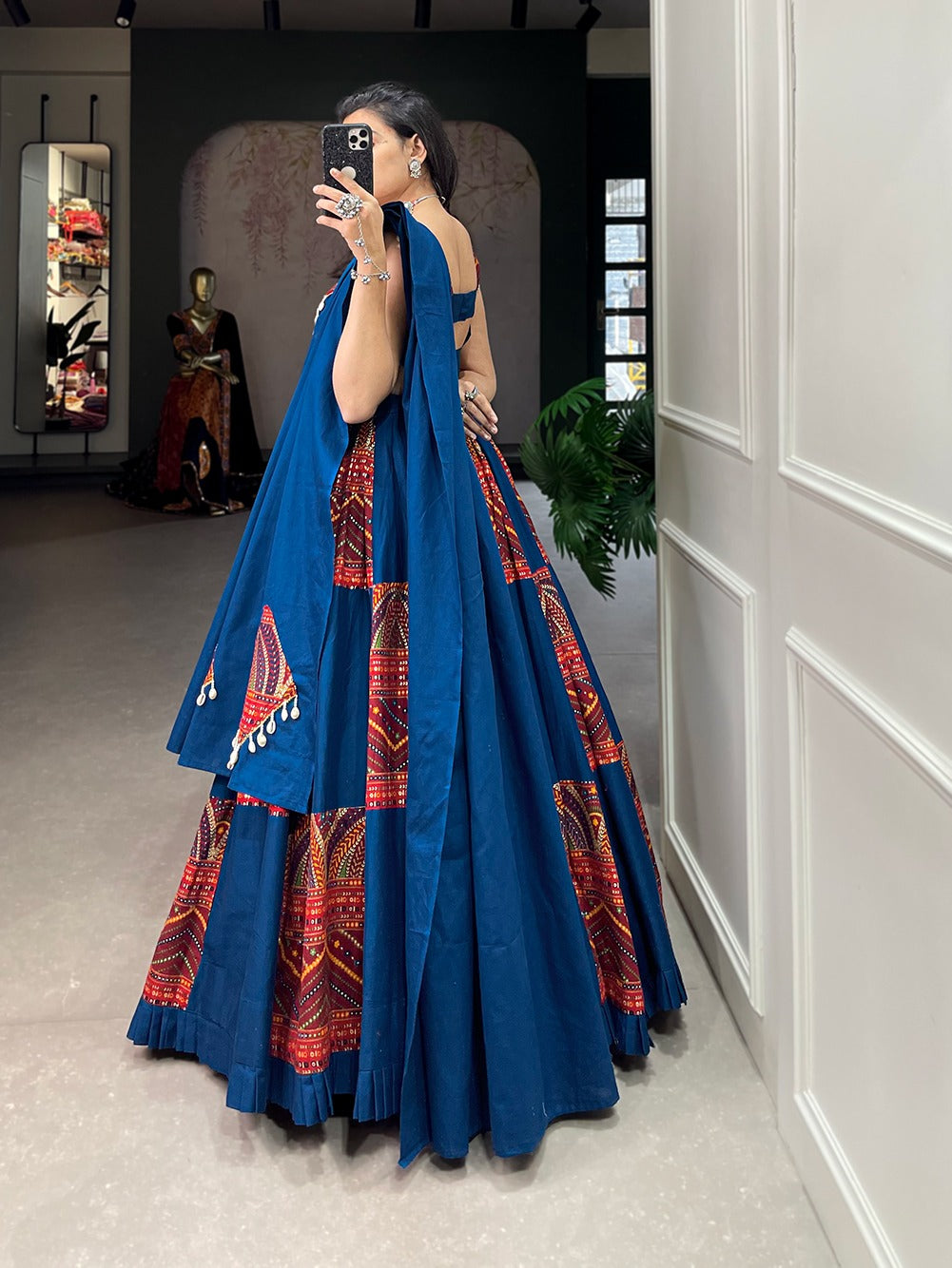 Red & Blue Regal Lehenga