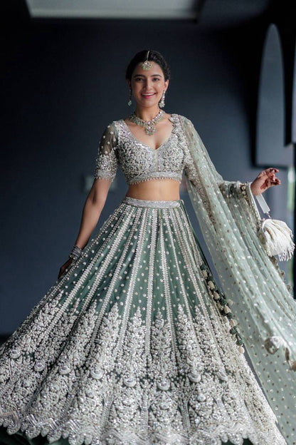 Mint Classic Indian Sequins Lehenga