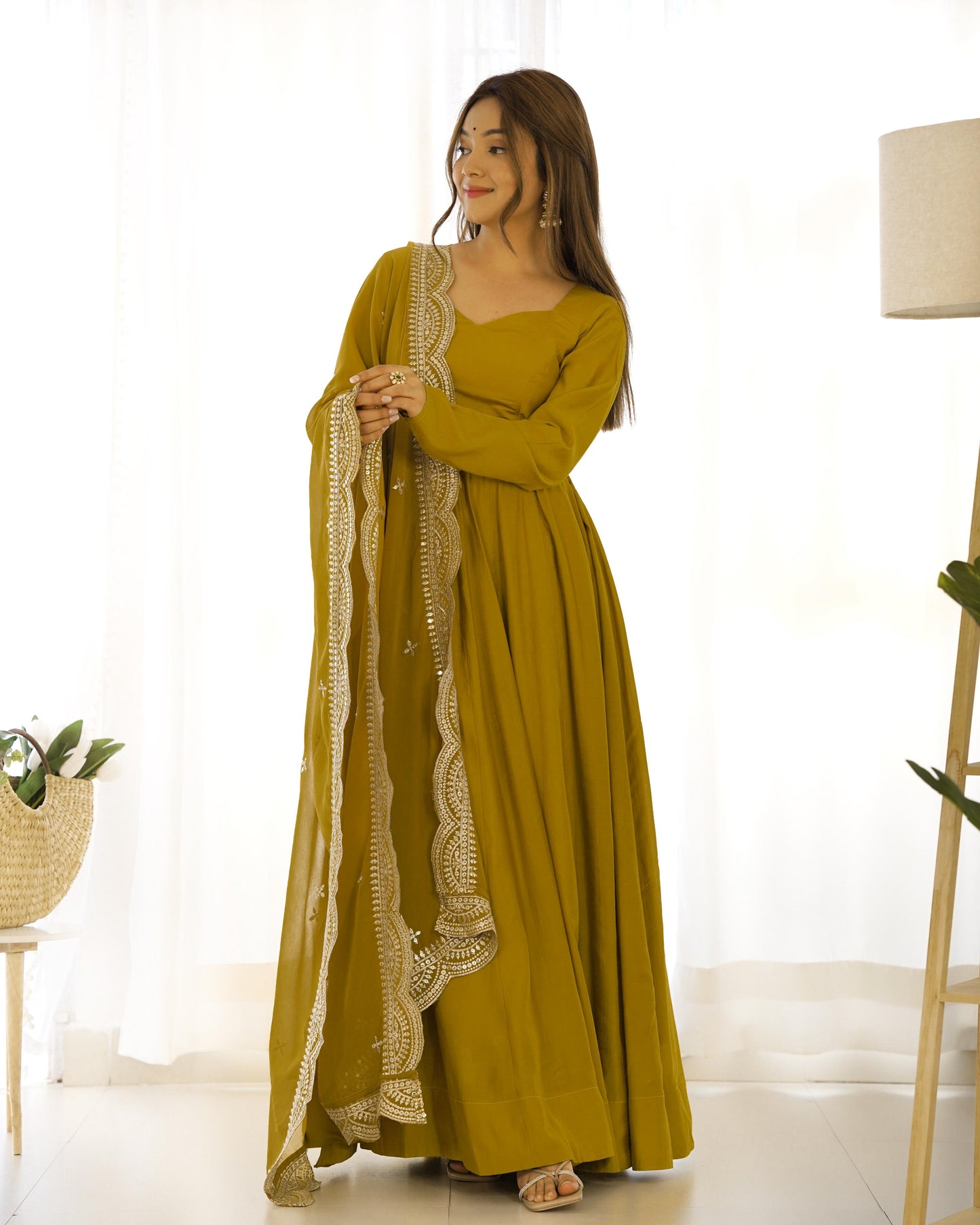 Mustard Colour Anarkali Set