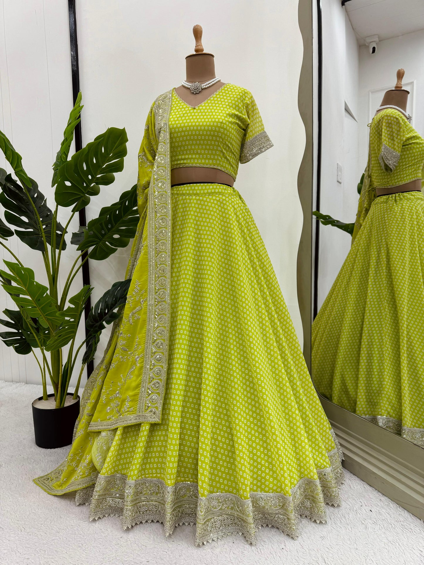 Neon Bandhani Lehenga