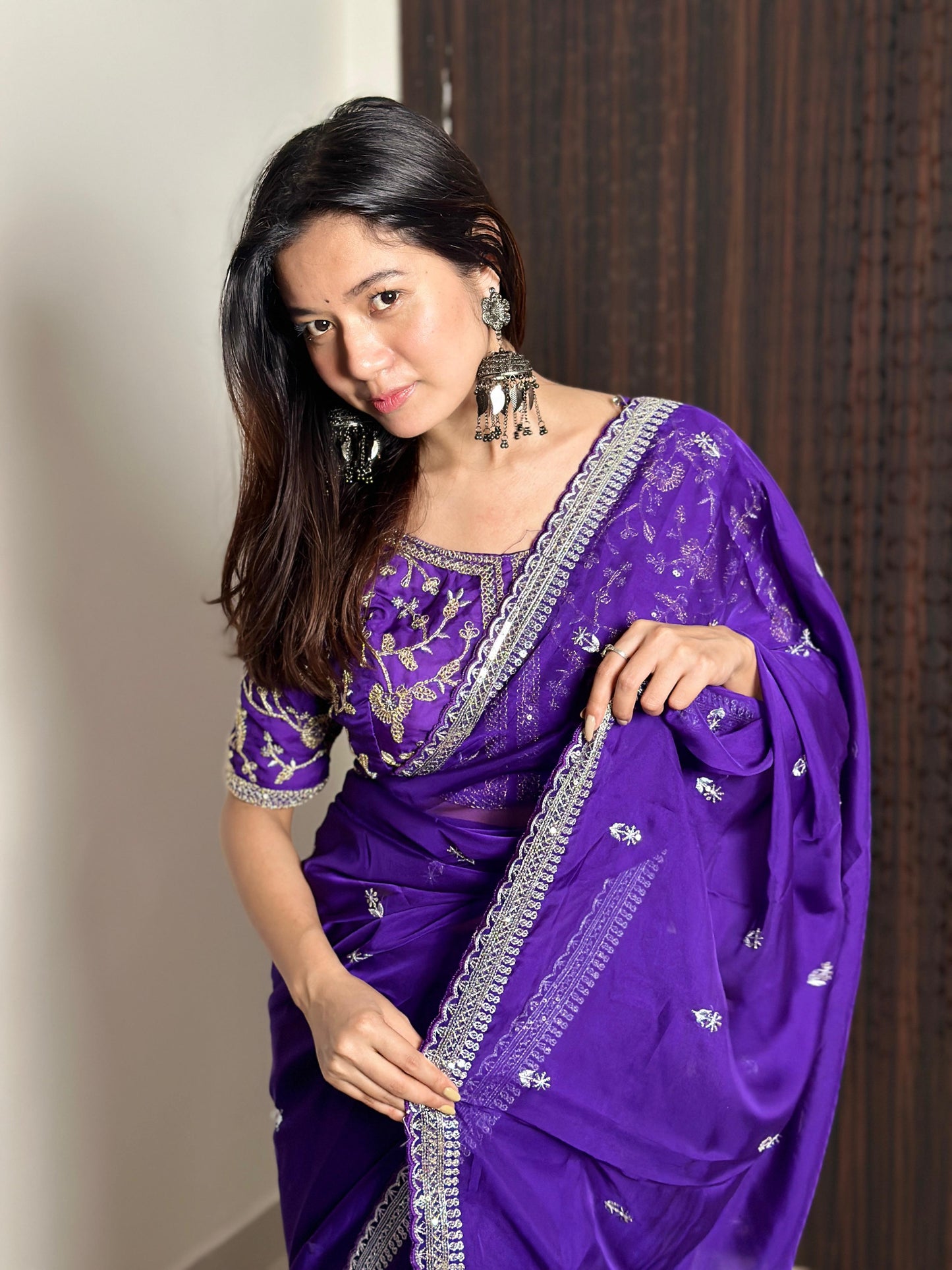 Ornate Organza Saree With Rich Embroidery