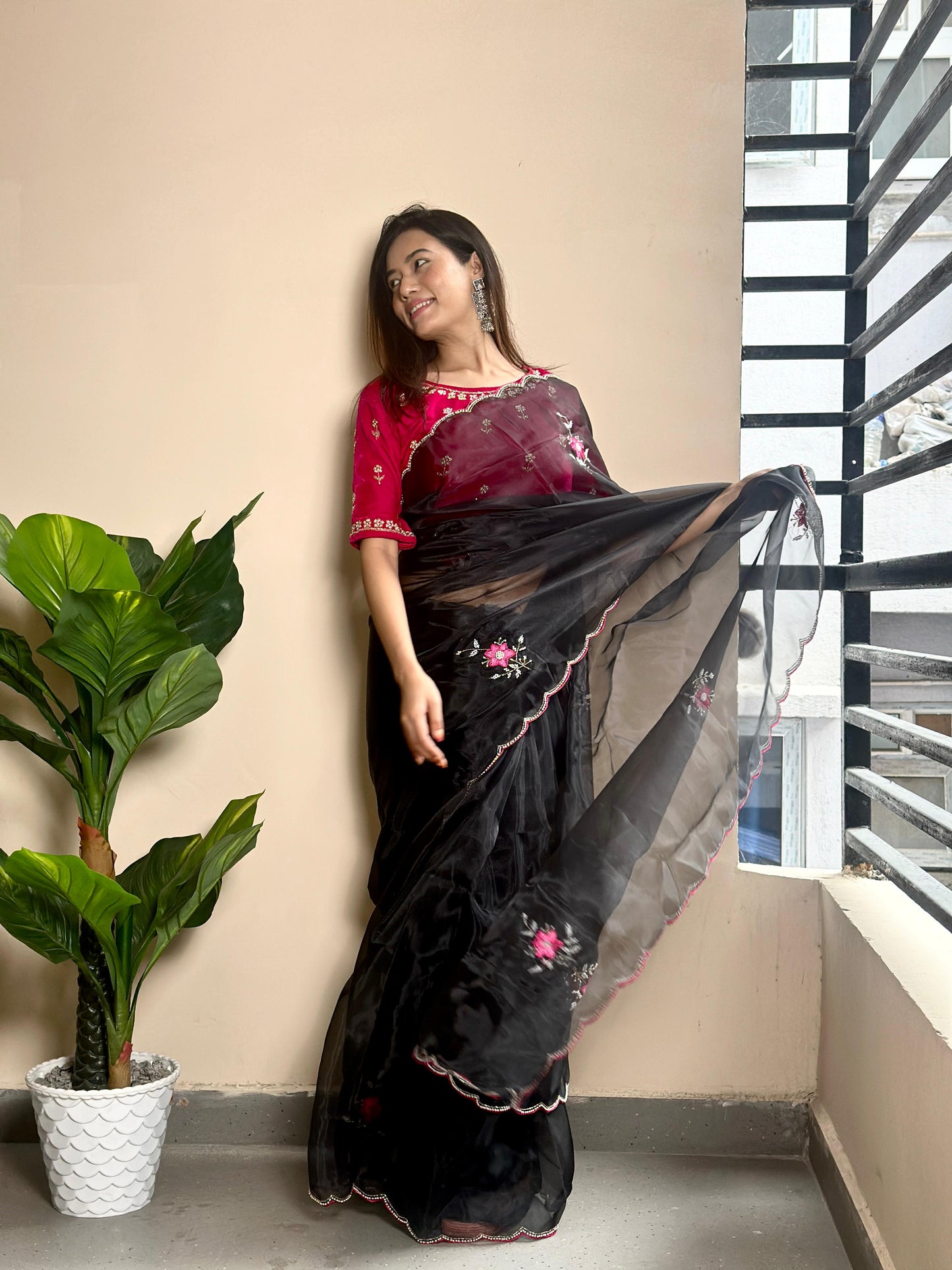 Graceful Organza  Heavy Handwork Saree